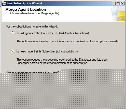 Merge Agent Locationr